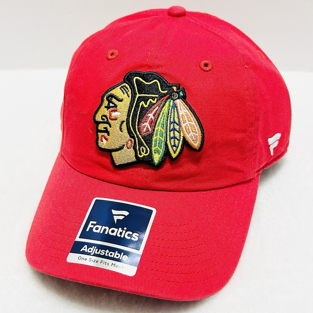 Fanatics Chicago Blackhawks Core Fundamental Hat Cap‎ Adjustable Strap Red NHL